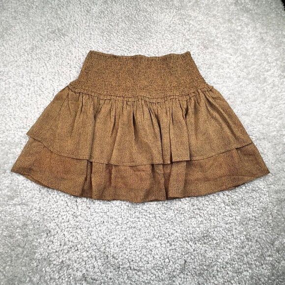 MinkPink Luca Mini Skirt Leopard Metallic Brown Black NEW - Picture 3 of 9